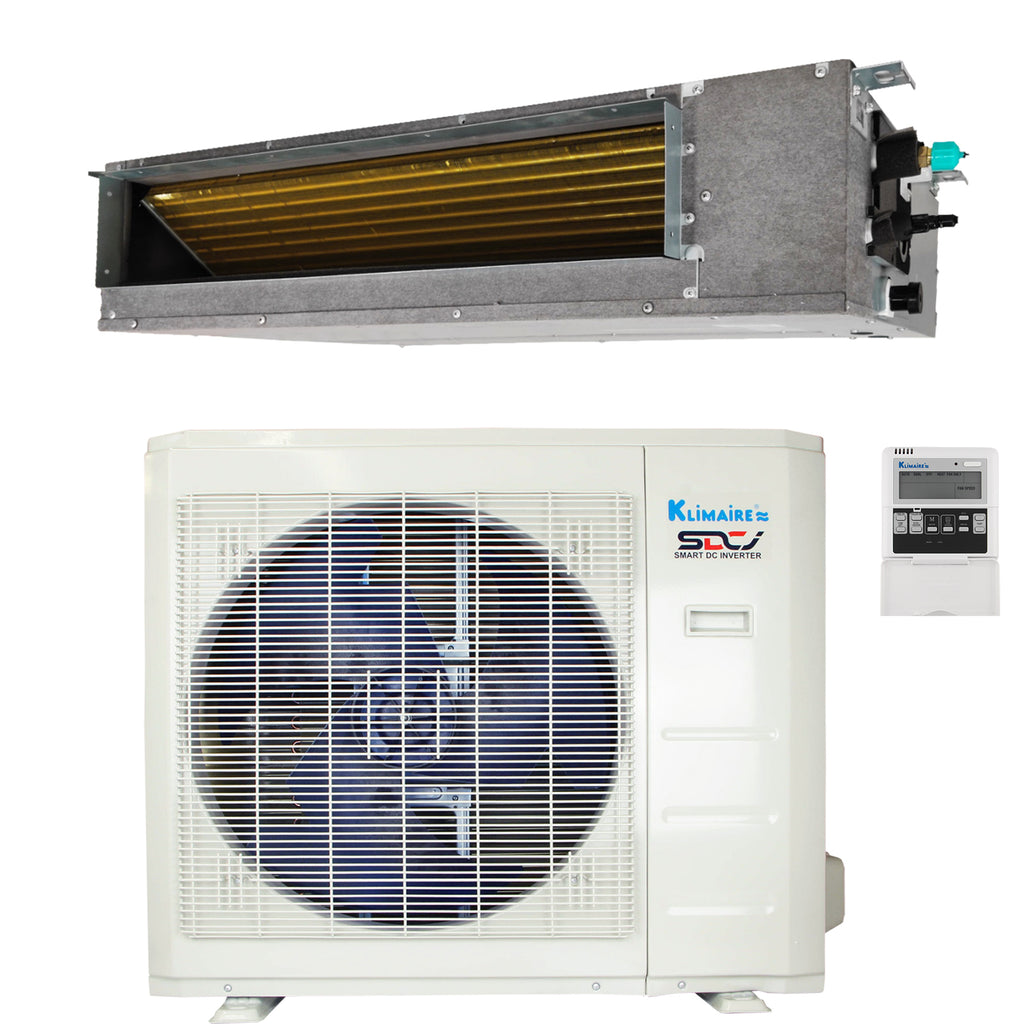 Klimaire KDIP-KSIE/KSIR Series - Ducted Ceiling-Recessed Mini Split Heat Pump Air Conditioner (2nd Generation)