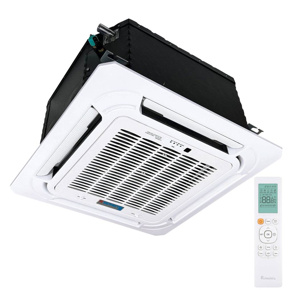 Klimaire KTIS/KTIR-KSIE Series — 4-Way Compact Round-Flow Ceiling Cassette Mini Split Heat Pump Air Conditioner (2nd Generation)