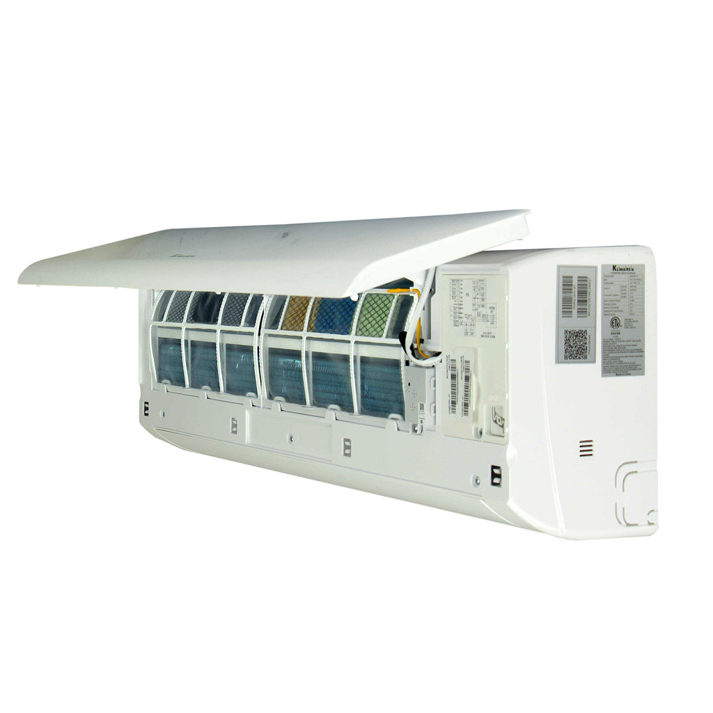 Klimaire KIWQ-KOIQ DIY Series — Do-It-Yourself High Wall-Mounted Mini Split Heat Pump Air Conditioner with E-Z Kuick Connect™ Installation Kit (5th Generation)