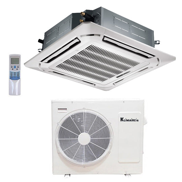 Klimaire KTIS/KTIR-KSIE Series — 4-Way Compact Round-Flow Ceiling Cassette Mini Split Heat Pump Air Conditioner (2nd Generation)