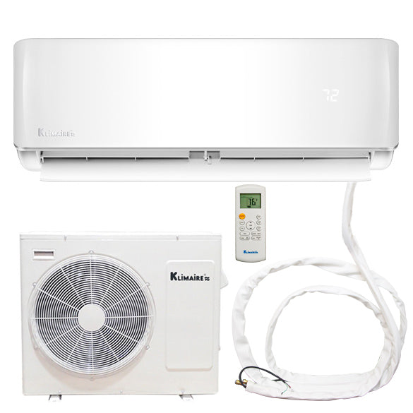 Klimaire KSIQ DIY Series – Do-It-Yourself High Wall-Mounted Mini Split Heat Pump Air Conditioner (1st Generation)