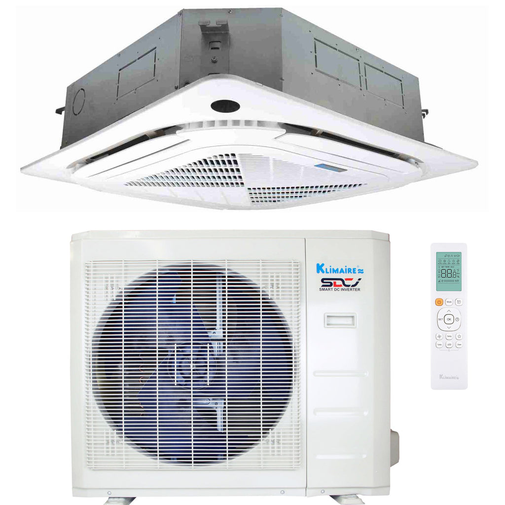 Klimaire KTIS/KTIR-KSIE Series — 4-Way Compact Round-Flow Ceiling Cassette Mini Split Heat Pump Air Conditioner (2nd Generation)